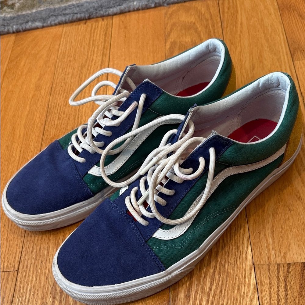 Vans Men's Navy and Forest Green Sneakers